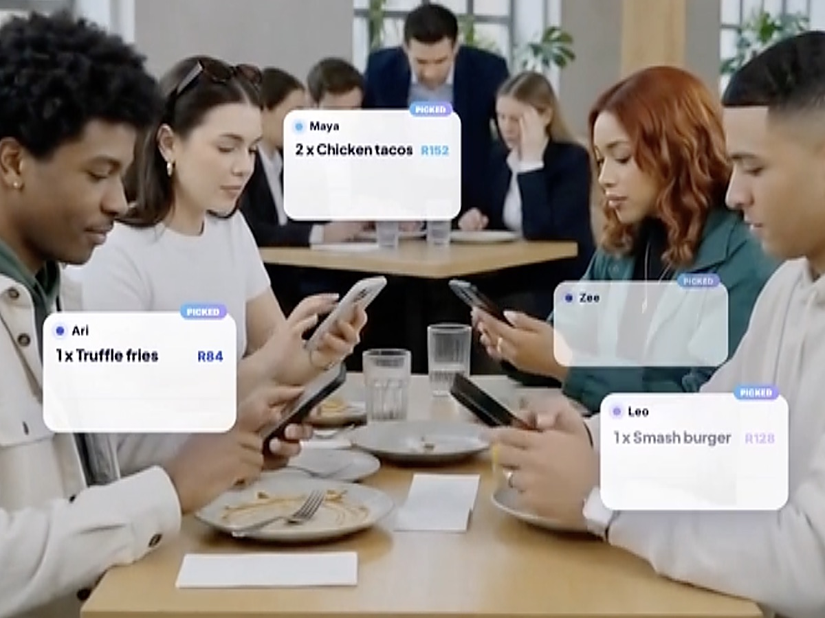 The Splibble way — everyone relaxed, claiming on their phones